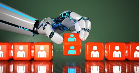 The AI decides about the people.  3d illustration.